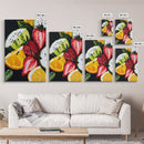Food Review Kitchen Art, Framed Canvas Print, Antique Still Life Oil Painting Of Fruit, Fruit Still Life, Kitchen Decor, Dining Room Art
