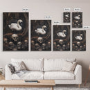 The Black Swan, Gothic Dark Macabre Wall Art, Dark Swan Decor, Halloween Canvas Print, Halloween Decor, Dark Academia Wall Art