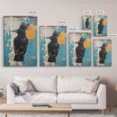 This crow has a mohawk, AKA a CROHAWK, Framed Canvas Print