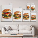 That's a Big Burger, Framed Canvas Print, Wall Art For Kitchen or Dining Room
