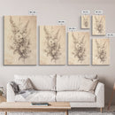 Floral Canvas Print, Pencil Sketch of a Flower Bouquet, Wedding Decor, Wedding Gift Idea, Engagement Gift, Mother's Day Gift For Her