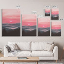 Sunset Over The Smoky Mountains, Framed Canvas Print, Smoky Mountain Art, Landscape Photography Style Home Decor, Retro Wave Art