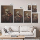 Dark Macabre Wall Art, Framed Canvas Print, Still Life Of a Skull and Roses, Dark Academia Decor, Halloween Art, Halloween Painting, Goth Art