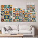 Textile Wall Art, Mexican Tile Canvas Print, Framed Wall Art, Mexicano Style Decor, Chicano Art, Textile Painting Wall Art