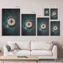 Nautical Nursery Compass Wall Art Framed Canvas Print, Travel Gift Idea, Vacation Gift Home Decor, Giclee Art Print, Going Away Gift