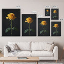Realist Painting Print of a Yellow Rose, Framed Canvas, Wood Framed Art, Modern Farmhouse Decor, Rose Painting, Rose Art
