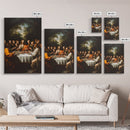 Last Supper Wall Art, Framed Canvas Print, Christmas Decor, Christian Decor, Oil Painting Of The Last Supper