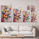 Preppy Butterflies Canvas Print, Dorm Room Decor, Oil Painting of Butterflies, Butterfly Wall Art, Butterfly Painting