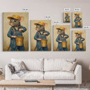 Rats with Jobs, Framed Canvas Print, Rat Painting, The Rat Painter, Cute Rat Home Decor, Rat Handyman