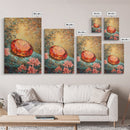 Gemstone Painting Print, Framed Canvas Print, Gemstones Wall Art, Precious Stone Painting, Red Gem, Ruby Painting, Antique Minerals Art