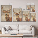 Portrait of a Deer in Winter, Framed Canvas print, Winter Decor, Winter Not Christmas Wall Art, Seasonal Decor