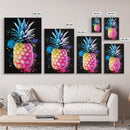 Retro Pineapple Painting Print, Framed Canvas Print, Kitchen or Dining Room Wall Art, Retro Home Decor, Pineapple Painting, Pineapple Art