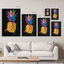 Retro Pineapple Painting Print, Framed Canvas Print, Kitchen or Dining Room Wall Art, Retro Home Decor, Pineapple Painting