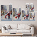 Santa in the Town Square, Framed Cavnas Print, Christmas Decor, Christmas Wall Art, Rustic Wall Art, Retro Christmas Wall Art