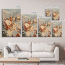Victorian Christmas Village Art Canvas Print, Christmas Village Painting, Christmas Mantle Art, Christmas Centerpiece Wall Art