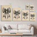 Boho Christmas Bow Canvas Print - Framed Canvas - Minimalist Christmas Art - Boho Christmas Art - Rustic Christmas Art