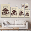 Retro Nativity Scene Canvas Print - Framed Canvas - Minimalist Christmas Art - Boho Christmas Art - Rustic Christmas Art