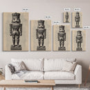 Vintage Nutcracker Canvas Print - Framed Canvas - Minimalist Christmas Art - Boho Christmas Art - Rustic Christmas Art