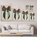 Gift Bow Canvas Print - Framed Canvas - Minimalist Christmas Art - Boho Christmas Art - Rustic Christmas Art