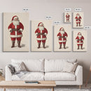 Cheerful Santa Clause Canvas Print - Framed Canvas - Minimalist Christmas Art - Boho Christmas Art - Rustic Christmas Art