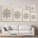 Sketch of a Snowflake Canvas Print - Framed Canvas - Minimalist Christmas Art - Boho Christmas Art - Rustic Christmas Art