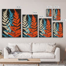 Fern Leaves Abstract Art Print, Retro MCM Style Home Decor, Mid Cenury Modern Abstract Wall Art, Fern Leaves Painting