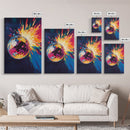 Trendy Disco Ball Poster Canvas Print, Wood Framed Canvas Print, Mirrorball Painting, Disco Ball Wall Art, Disco Decor, Dance Studio Decor
