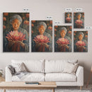 Bahai Wall Art Framed Canvas Print, Retro Abstract Wall Art, Living Room Decor