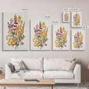 Retro Still Life Of Wild Flowers, Framed Canvas Print, Windflower Painting, Floral Print, Botanical Wall Art, Garden Decor, Wabi Sabi Wall Art