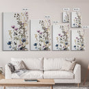 Retro Floral Decor Framed Canvas Print Modern Farmhouse Minimalist Wildflowers Painting Botanical Wall Art