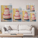 Large Original Birthday Cake Oil Painting Canvas Print, Abstract Wedding Cake, Wedding Decoration, Dessert Art, Kitchen Decor, Kitchen Art