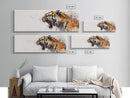 Panoramic Tiger Roar, Statement Piece Wall Art, Framed Canvas Print, Tiger Art, Tiger Painting, Tiger Print, Gift Idea for Him, Man cave art