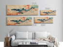 Panoramic Whale Painting Print | Wabi Sabi Home Decor | Japanese Style Art | Modern Living Room Art | Above Sofa Decor | Whale Wall Art