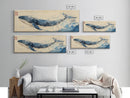 Japanese Style Wabi Sabi Painting Canvas Print of a Whale | Nautical Decor | Animal Print | Ocean Art | Whale Wall Art | Whale Decor