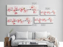 Panoramic Cherry Blossoms Painting Print - Oil Painting Canvas Print of Cherry Blossoms - Elegant Japanese Cherry Blossoms Painting