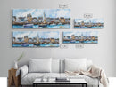 Nantucket Massachusetts Wall Art Framed Canvas Print, Nantucket Painting, Nantucket Nautical Decor, Nautical Landscape Painting