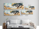 Huge Living Room Wall Art Painting of Joshua Tree, Framed Canvas Print, Oversized Horizontal Panoramic Art, Desert Painting