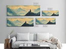 Buddha Meditating On The Mountain Framed Canvas Print, Zen Wall Art, Meditation Room Decor, Yoga Studio Decor, Panoramic Buddha Painting
