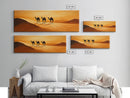 Camels in the desert Framed Canvas Print, Desert Painting, Desert Wall Art, Southwestern Decor, Minimalist Decor, Orange Hues Art