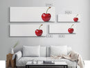 Cherry Painting Print, Panoramic Decor, Cherry Wall Art, Original Cherry Painting Wall Art For Kitchen, Extra Wide Horizontal Art, Cherry Decor