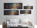 Panoramic Nativity Painting Print, Christmas Decor, Canvas Print, Retro Nativity Scene Oil Painting, Modern Art For Christmas
