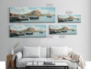 Morro Bay Panoramic Art, Nautical Landscape Painting, Canvas Print, Seascape Panoramic Painting, Seascape Landscape Wall Art Home Decor