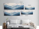 Panoramic Blue Ridge Mountains, Fog Over The Mountains Canvas Print, Wood Framed Wall Art, Mood Setting Home Decor, Moody Art, Landscape