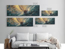 The Sailboat and the Storm Framed Canvas Print - Sailboat Painting - Nautical Decor - Hurricane Painting - Nautical Sailboat Landscape Painting