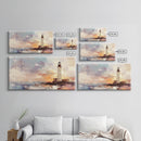 Abstract Oil Painting Print of a Light House, Framed Canvas Print, Nautical Themed Home Decor, Seascapes Painting