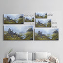 Irish Castle Ruins Painting Canvas Print, Ireland Landscape Painting Print, Ireland Wall Art, Man Cave or Office Home Decor, Above Sofa Art