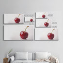 Cherry Wall Art Canvas Print, Cherry Photography Style Art, Cherry Photo Art, Kitchen Art, Kitchen Painting, Modern Art For Kitchen