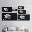 Large White Rose Painting Canvas Print, Flower Painting, Floral Decor, Moody Centerpiece Painting, Above Mantle Wall Art, Above Sofa Wall Art