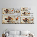 Retro 1920s Airplane In Flight Framed Canvas Print, Airplane Painting, Biplane Painting, Office Decor, Office Wall Art