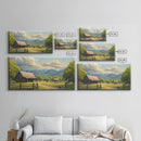 Barn Landscape Oil Painting Canvas Print, Rustic Farmhouse Home Decor, Modern Farm House Wall Art, Barn Wall Art, Barn Decor